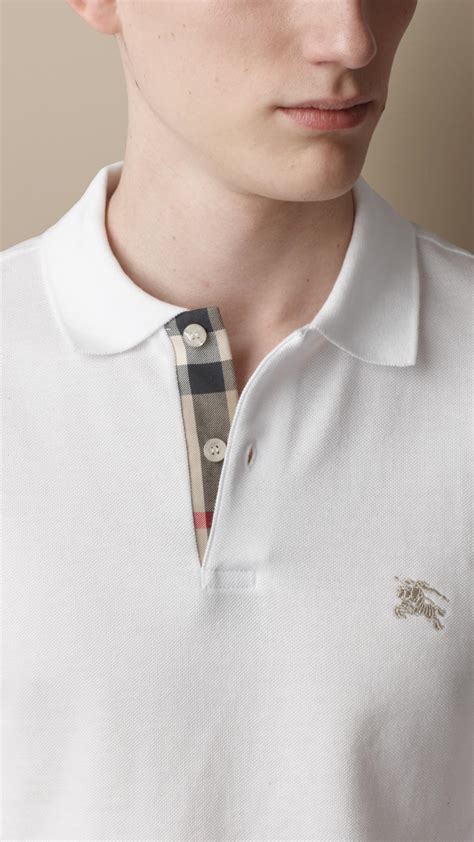 burberry white polo men|burberry long sleeve polo men's.